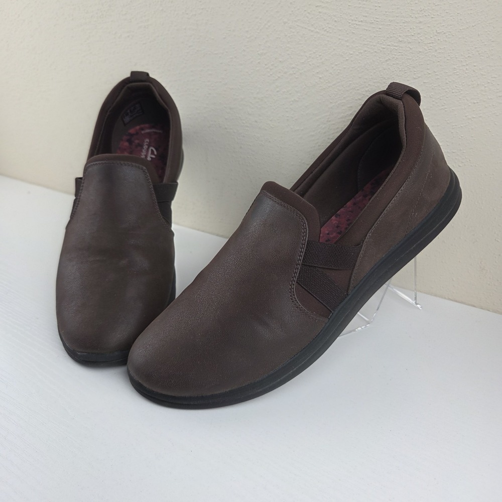 Clarks Breeze Bali‎ Womens 10 M Brown Textile Slip On Loafers Shoes